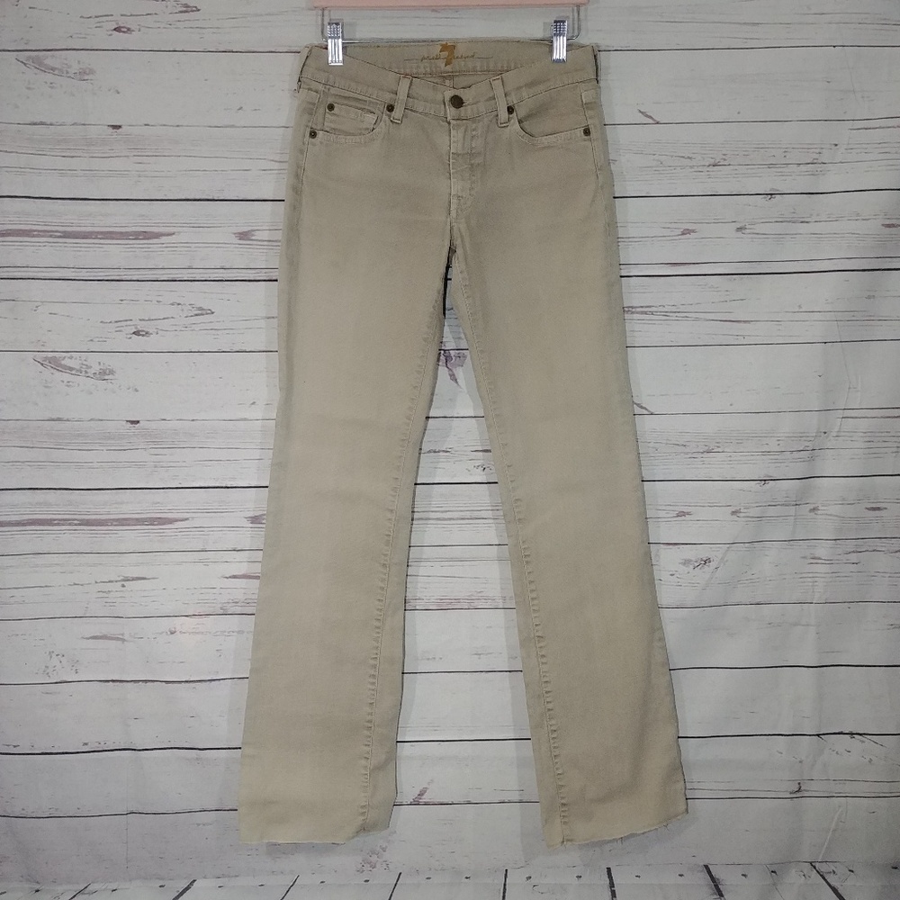 7 For All Mankind Cutoff Bootcut Khaki Jeans sz 28